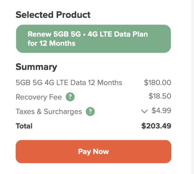 MintMobile bill